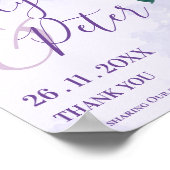 Lila floraler Romantischer Niedlicher Empfang zu u Poster (Ecke)