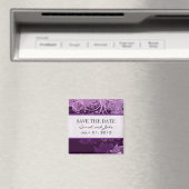 Lila floraler Save the Date Kühlschrankmagnet (In Situ (Geschirrspüler))