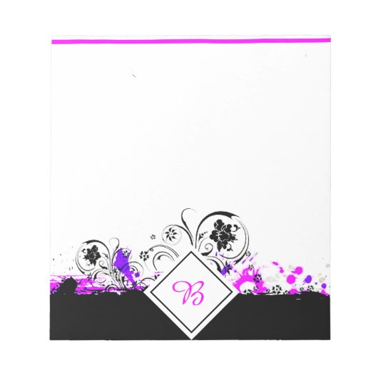 lila floraler Spritzer Notepad Notizblock (Vorderseite)