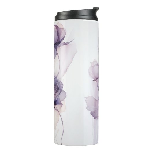 Lila floraler Thermotumor Thermosbecher (Nach links gedreht)