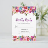 Lila floraler UAWG RSVP Karte (Stehend Vorderseite)