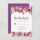 Lila floraler UAWG RSVP Karte (Vorne/Hinten)