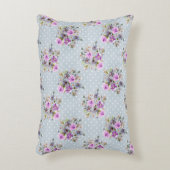 Lila floraler Wasserfarben Weißer Polka Dot Dekokissen (Vorderseite(Vertikal))