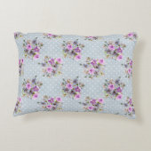 Lila floraler Wasserfarben Weißer Polka Dot Dekokissen (Rückseite)