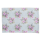 Lila floraler Wasserfarben Weißer Polka Dot Kissenbezug (Vorderseite-Links)