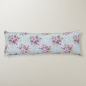 Lila floraler Wasserfarben Weißer Polka Dot Seitenschläferkissen (Rückseite)