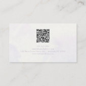 Lila floraler Wasserfarbstil mit QR Visitenkarte (Rückseite)