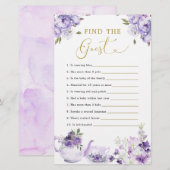 Lila florales Baby-Duschbad Tee Party (Vorne/Hinten)