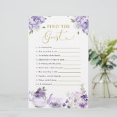 Lila florales Baby-Duschbad Tee Party (Stehend Vorderseite)