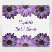 Lila florales Brautparty Bierflaschenetikett (Einzelnes Label)