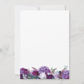 Lila florales Brautparty Einladung (Rückseite)