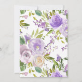 Lila florales Brautparty Einladung (Rückseite)