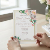 Lila florales Brautparty Einladung