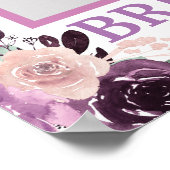 Lila florales Brautparty Foto Prop Frame Boho Poster (Ecke)