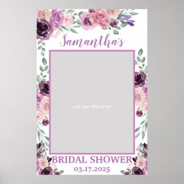 Lila florales Brautparty Foto Prop Frame Boho Poster