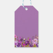 Lila florales Brautparty Gefallen Vielen Dank Geschenkanhänger (Rückseite)