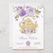 Lila florales Brautparty Hoch über der Leventina P Einladung (Vorderseite)