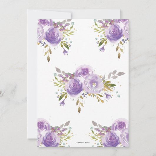 Lila florales Brautparty Hoch über der Leventina P Einladung (Rückseite)