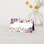 Lila florales Brautparty/Hochzeit-Platzkarte Platzkarte (Vorderseite)
