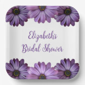 Lila florales Brautparty Pappteller (Vorderseite)