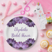Lila florales Brautparty Pappteller (Party)