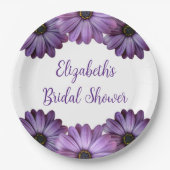 Lila florales Brautparty Pappteller (Vorderseite)