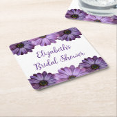 Lila florales Brautparty Rechteckiger Pappuntersetzer (angewinkelt)