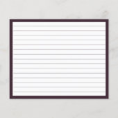 Lila florales Brautparty Rezept Karte (Rückseite)