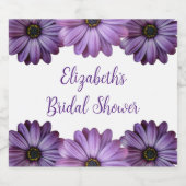 Lila florales Brautparty Schaumweinetikett (Einzelnes Label)