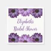 Lila florales Brautparty Serviette (Vorderseite)