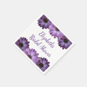 Lila florales Brautparty Serviette (Ecke)