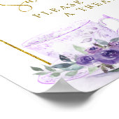 Lila florales Brautparty Tee Liebe Sweet Sign Poster (Ecke)