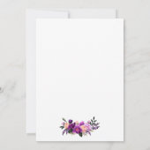 Lila florales Brautparty Tee Party Einladung (Rückseite)