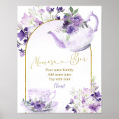 Lila florales Brautparty Teezeremonie auf dem Mimo Poster (Vorne)