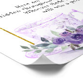 Lila florales Brautparty Teezeremonie auf dem Schn Poster (Ecke)