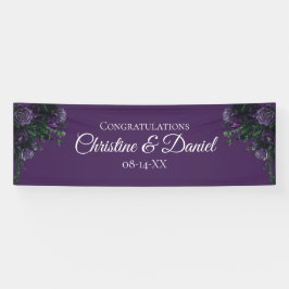 Lila florales Elegant Hochzeitgotik Banner