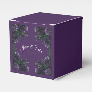 Lila florales Elegant Hochzeitgotik Geschenkschachtel
