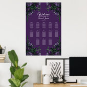 Lila florales Elegant Hochzeitgotik Poster (Heimbüro)