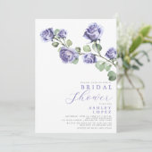 Lila florales Elegantes Brautparty Einladung (Stehend Vorderseite)