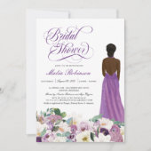 Lila florales Elegantes Hochzeitssorgen Brautparty Einladung (Vorderseite)