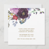 Lila florales FOTO Bautizo Einladung Spanisch (Rückseite)