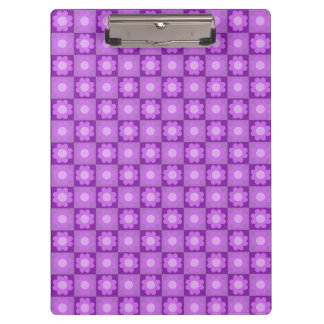 Lila florales geometrisches Muster Klemmbrett