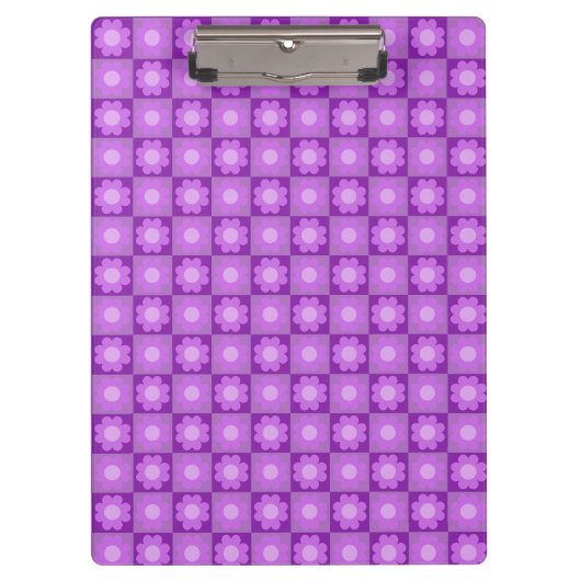 Lila florales geometrisches Muster Klemmbrett (Vorderseite)