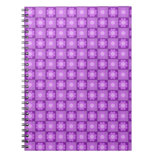 Lila florales geometrisches Muster Notizblock (Vorderseite)
