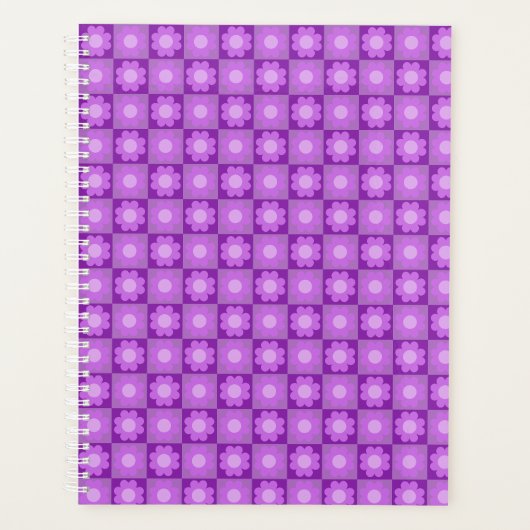 Lila florales geometrisches Muster Planer (Vorderseite)