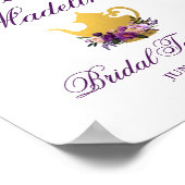 Lila florales Gold Brautparty Tee Willkommen Poster (Ecke)