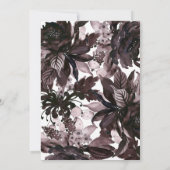 Lila florales Gothic Boho Pagan Handfasting Einladung (Rückseite)