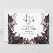 Lila florales Gothic Boho Pagan Handfasting Save The Date (Vorderseite)