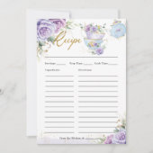Lila florales High Tee Party Weinkarte Dankeskarte (Vorderseite)