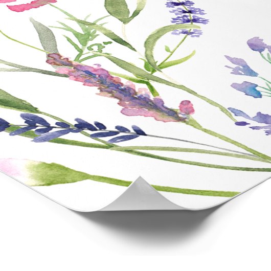 Lila florales Lavendel Brautparty Willkommen Poster (Ecke)